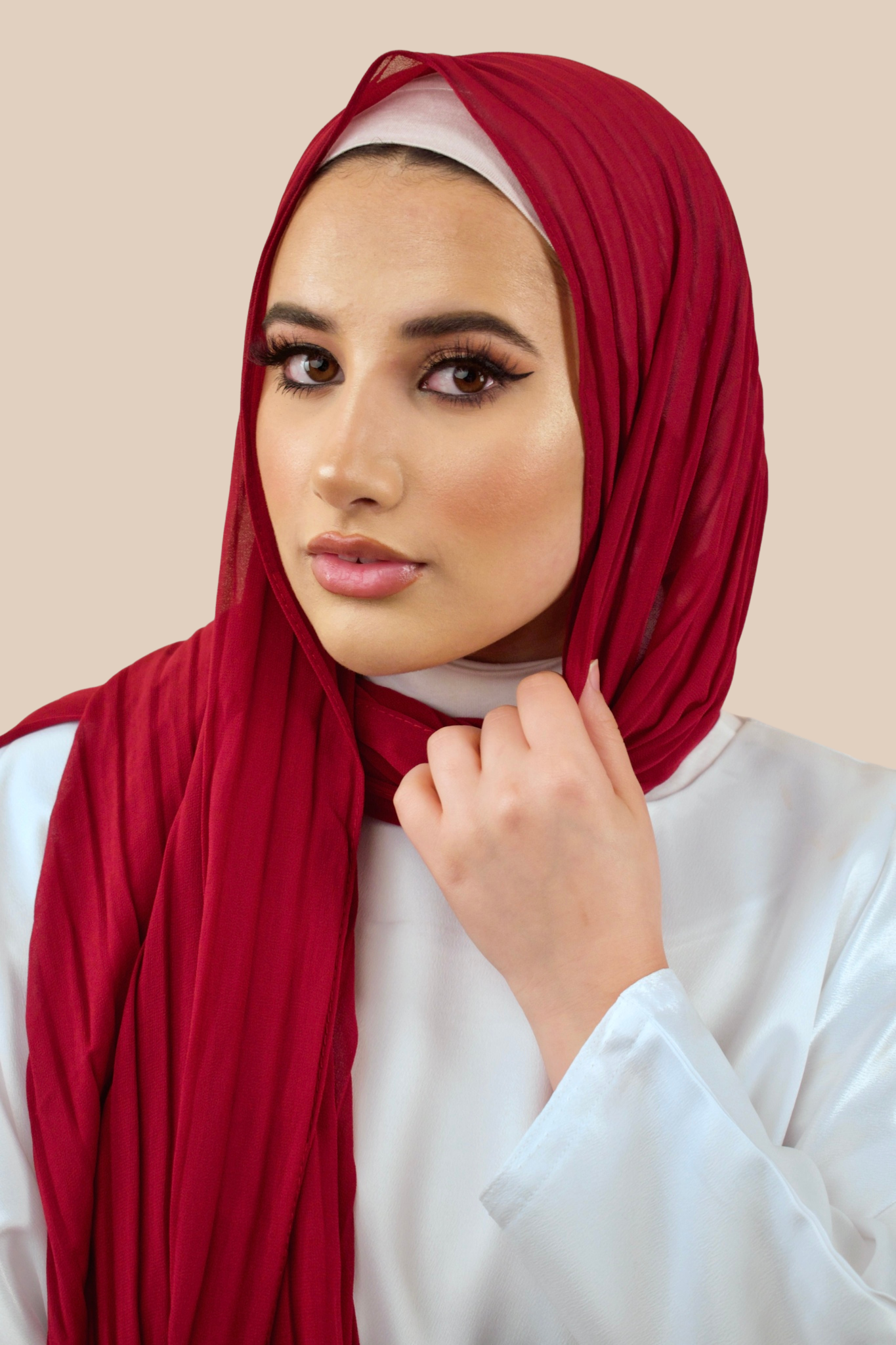 pleated chiffon hijab