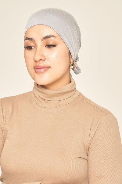 Tie Back Cotton Jersey Under Scarf | Grey - Sabaah's Boutique