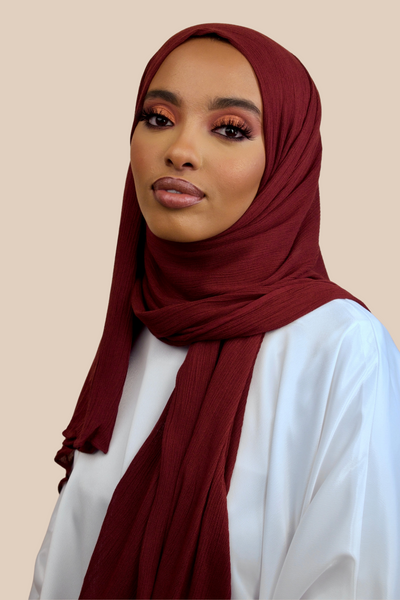 Crinkled Rayon | Maroon - Sabaah's Boutique