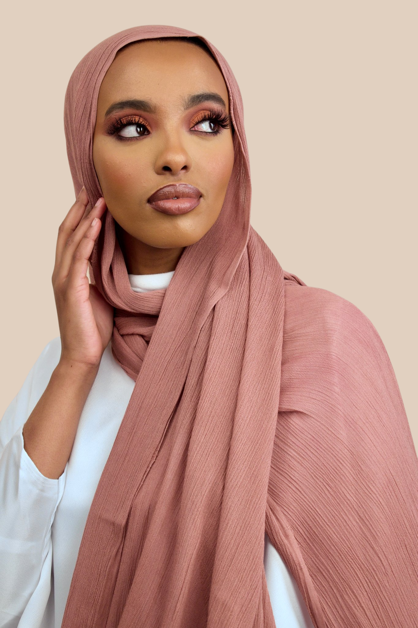 Crinkled Rayon | Rose Taupe - Sabaah's Boutique