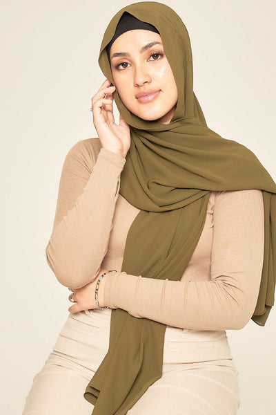Deluxe Chiffon | Olive - Sabaah's Boutique