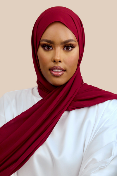 Deluxe Chiffon | Maroon - Sabaah's Boutique