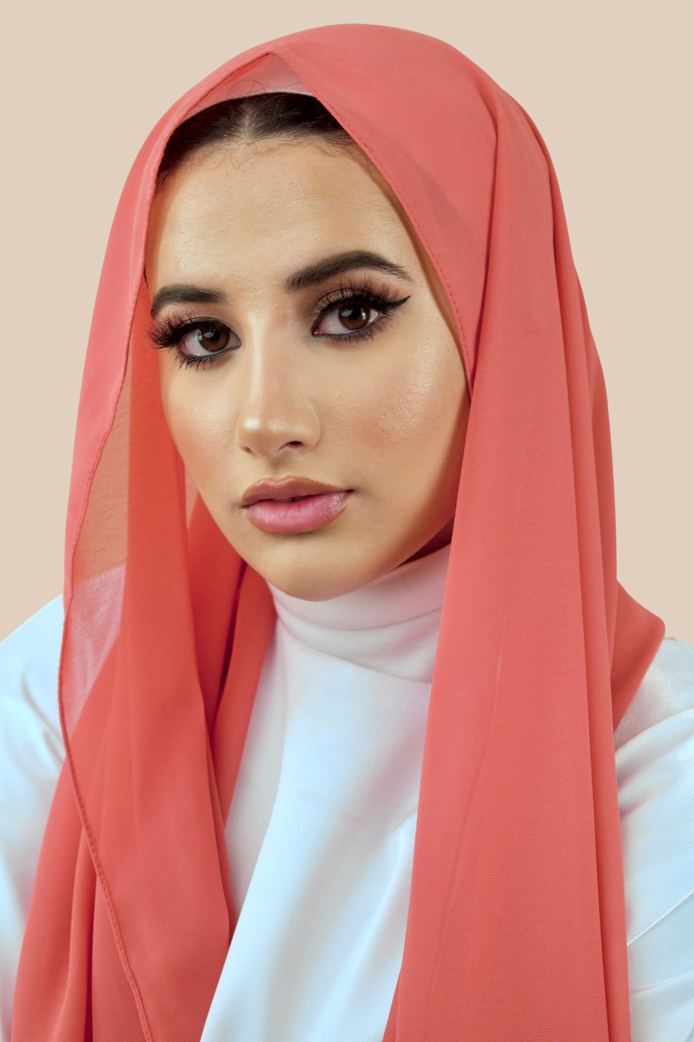 Premium Chiffon Hijab | Coral - Sabaah's Boutique