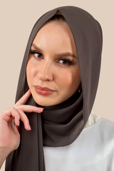 Premium Chiffon Hijab | Deep Grey - Sabaah's Boutique