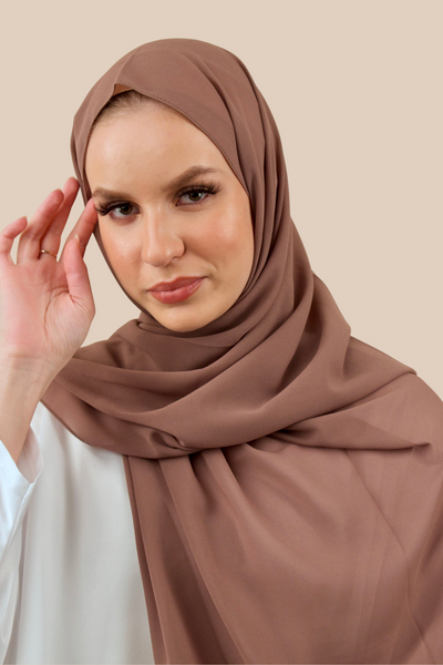 Premium Chiffon Hijab | Deep Taupe - Sabaah's Boutique