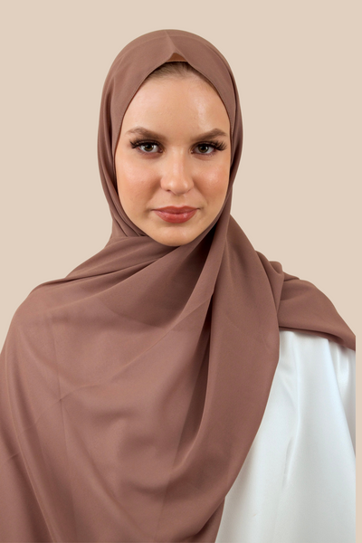 Premium Chiffon Hijab | Deep Taupe - Sabaah's Boutique