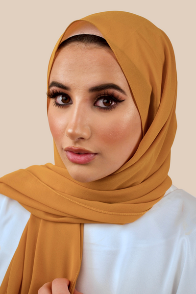 Premium Chiffon Hijab | Mustard - Sabaah's Boutique