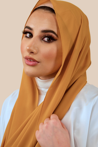 Premium Chiffon Hijab | Mustard - Sabaah's Boutique