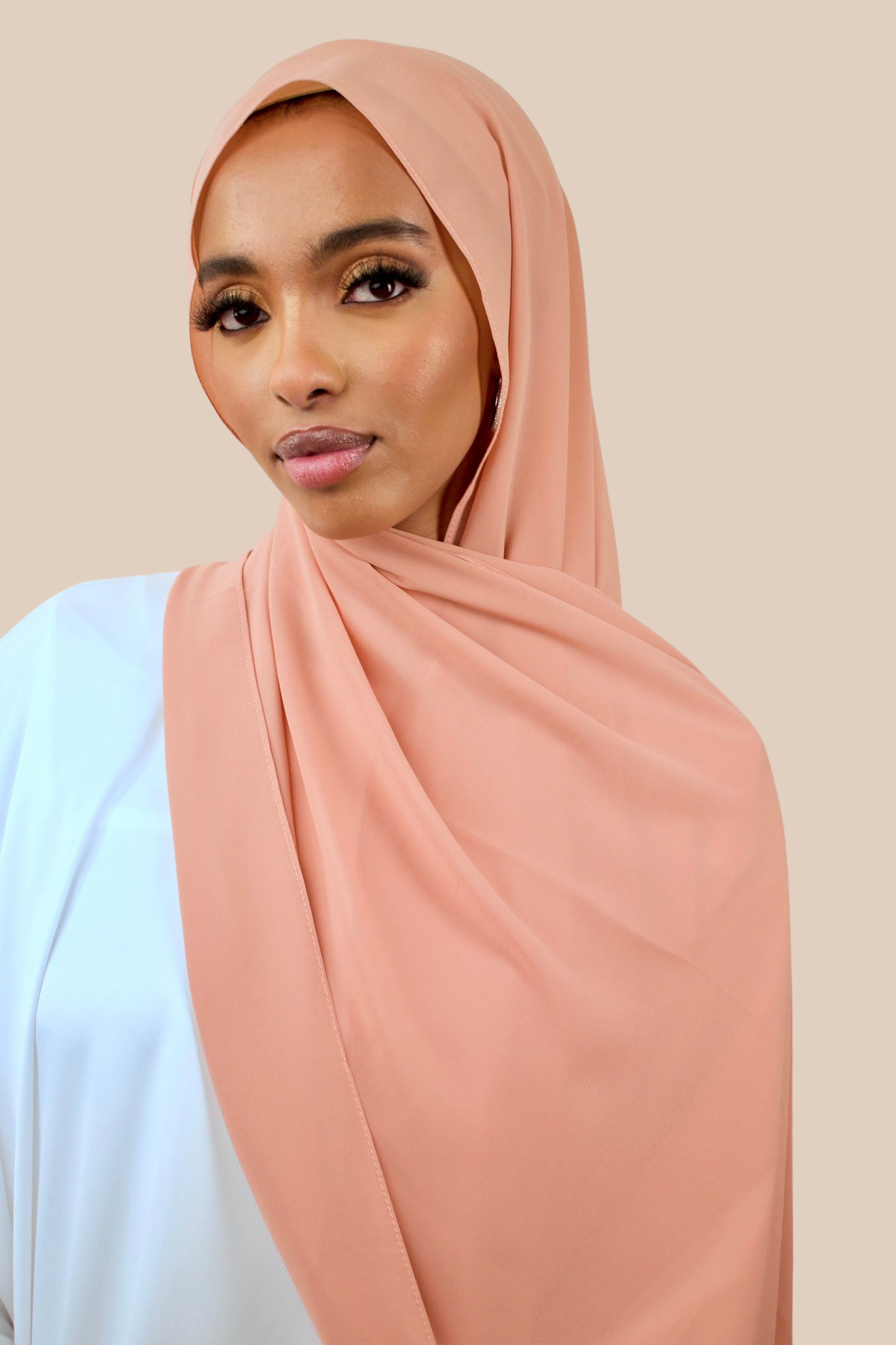 Premium Chiffon Hijab | Peach - Sabaah's Boutique