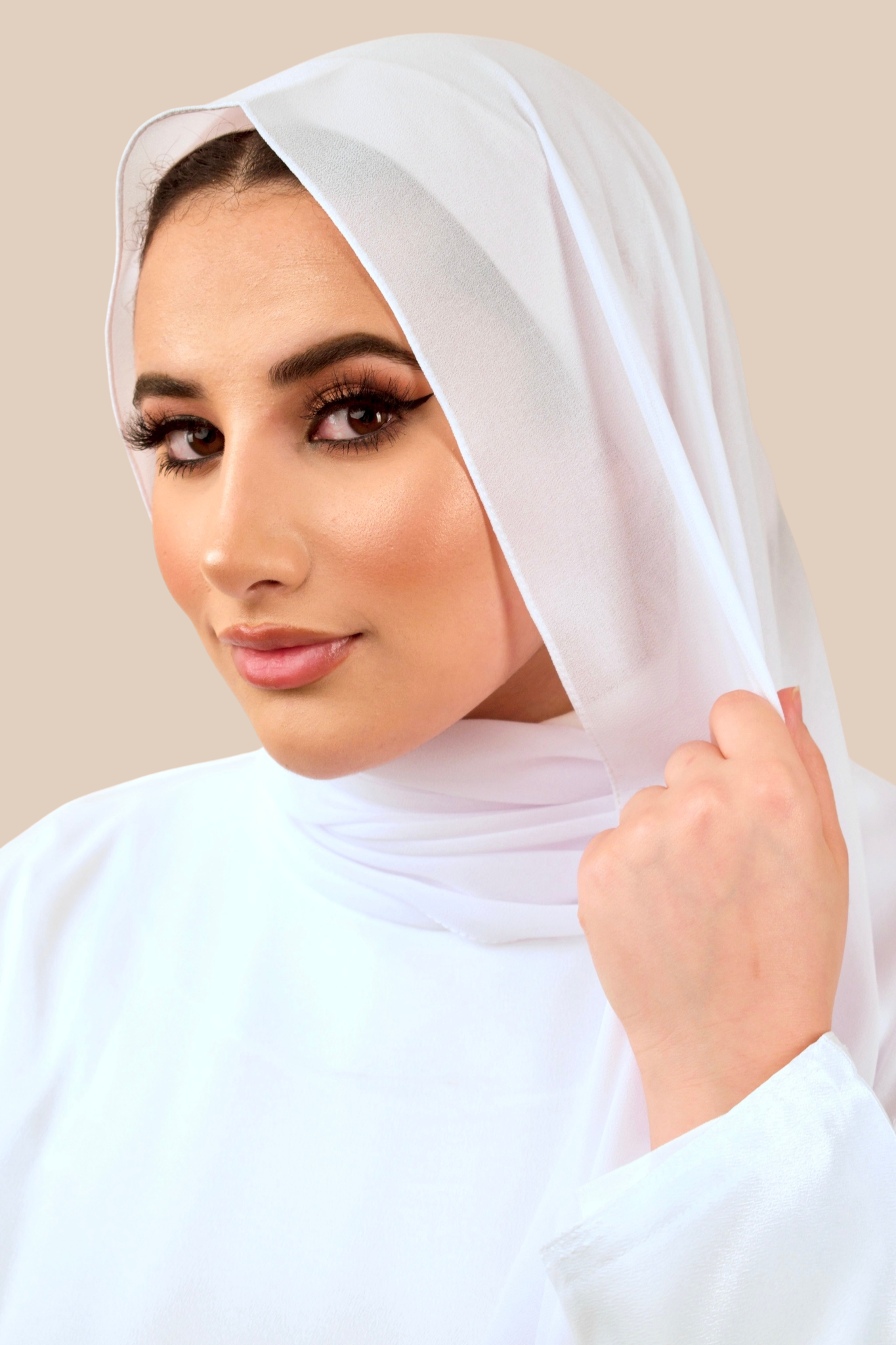 Premium Chiffon Hijab | White - Sabaah's Boutique