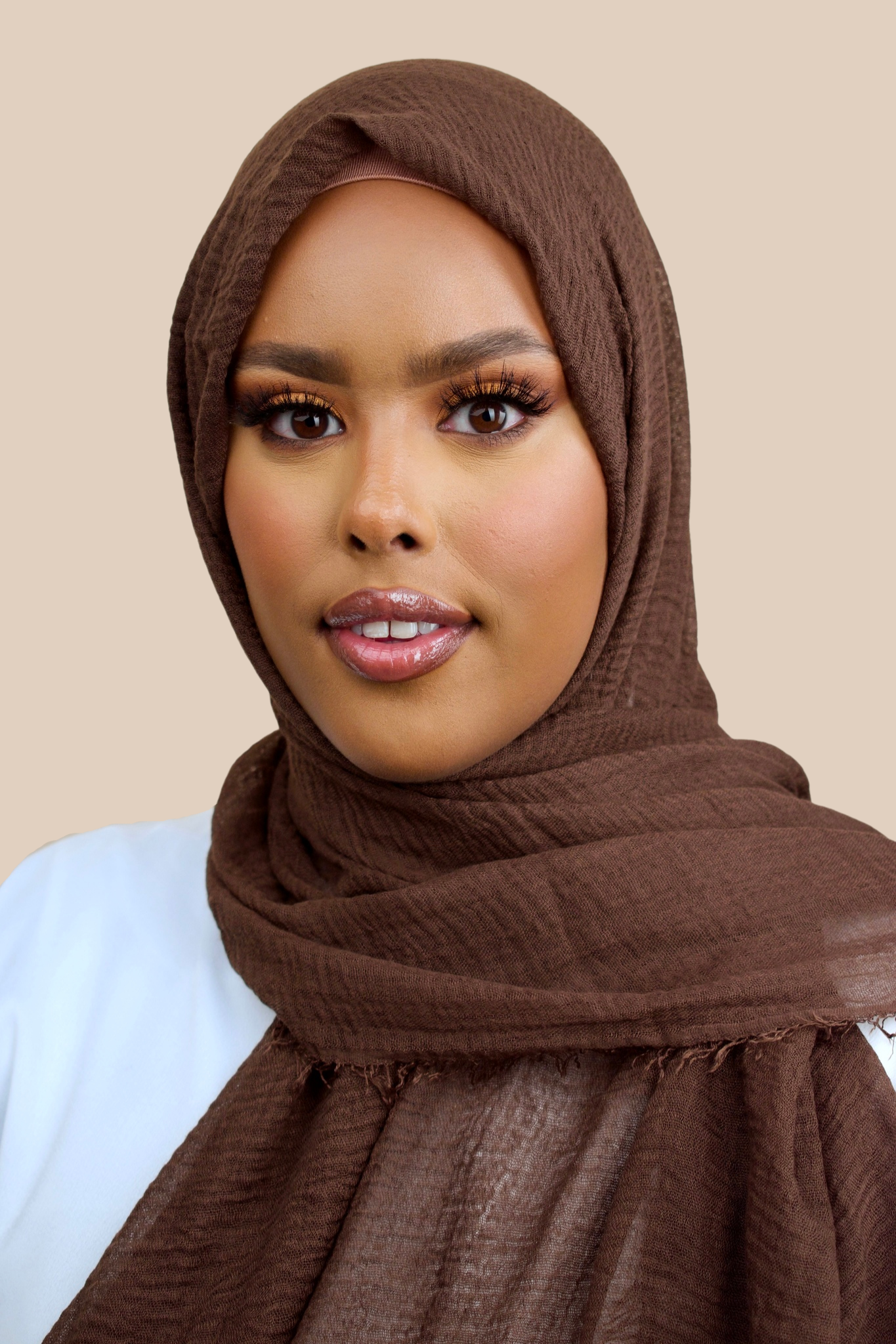 Premium Crimped Cotton Hijab | Dark Chocolate - Sabaah's Boutique