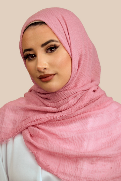 Premium Crimped Cotton Hijab | Dusty Pink - Sabaah's Boutique