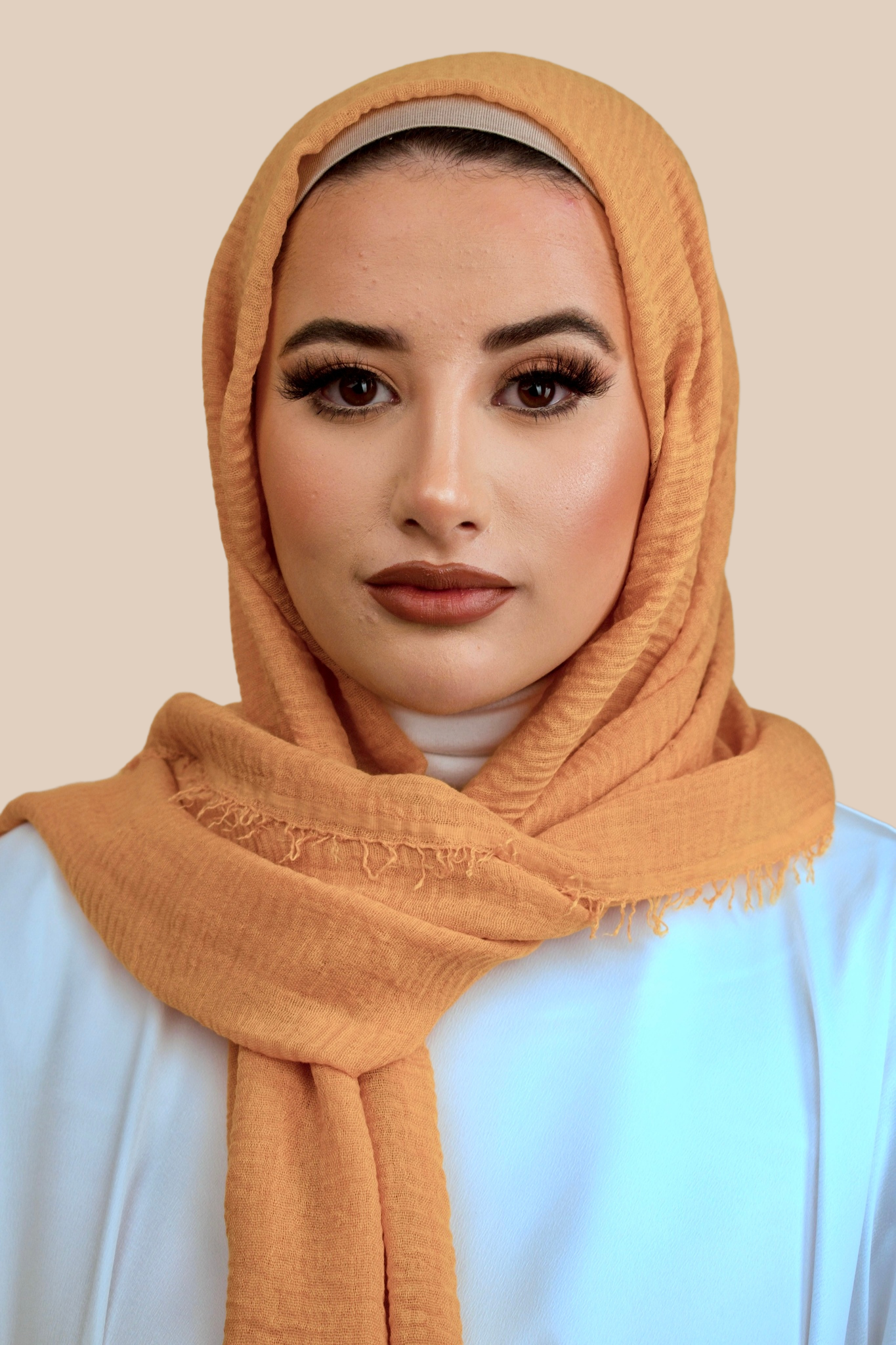 Premium Crimped Cotton Hijab | Golden Yellow - Sabaah's Boutique