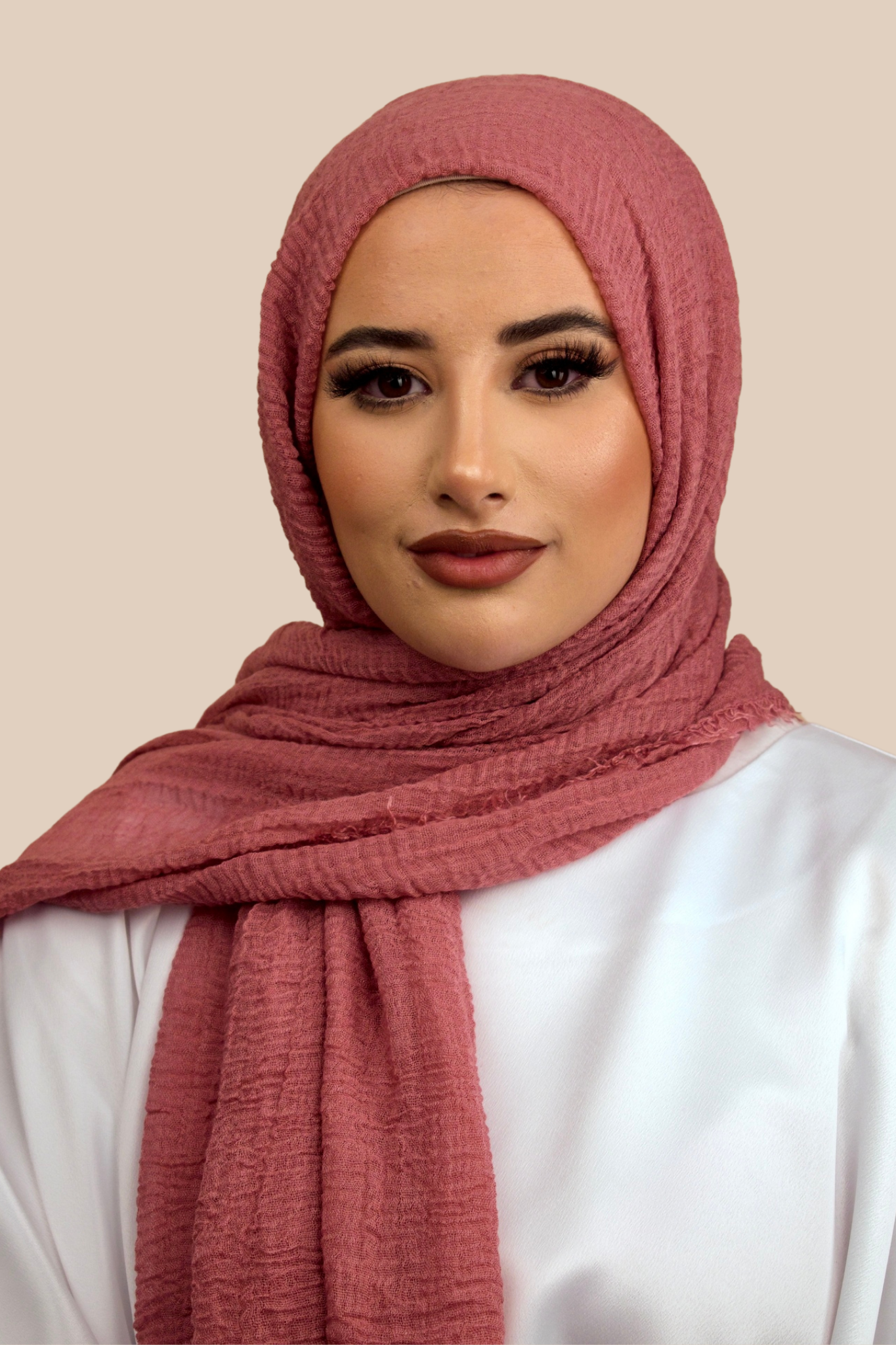 Premium Crimped Cotton Hijab | Rose - Sabaah's Boutique