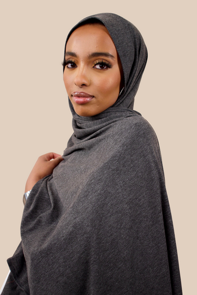 Premium Jersey Hijab | Grey Marl - Sabaah's Boutique