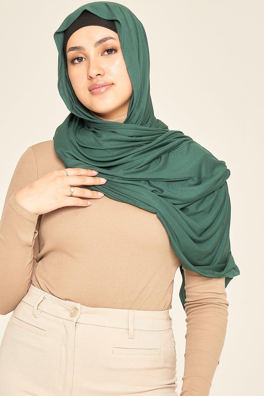 Premium Jersey Hijab | Emerald - Sabaah's Boutique